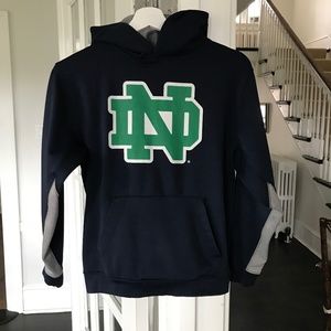 Notre Dame boys size M 10-12 navy blue hoodie